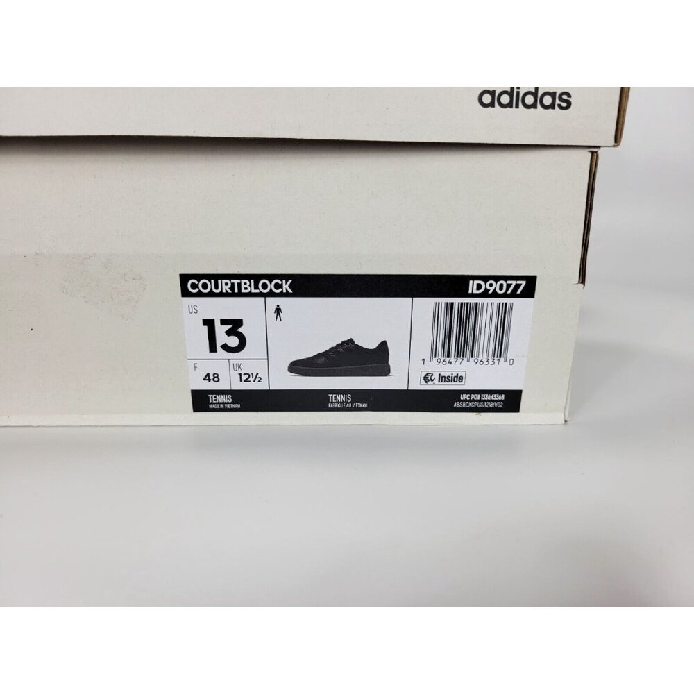 Adidas Courtblock Athletic Shoes Sneakers Mens Size 13 Black Gum Brown ID9077 - Picture 2 of 11